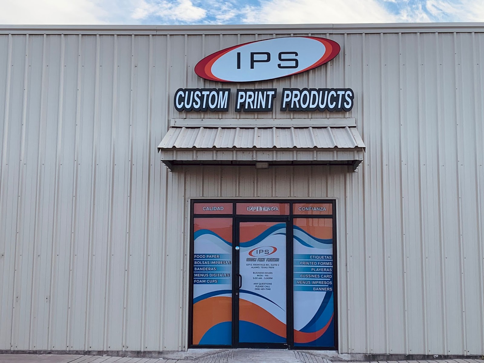 Storefront of IPS Custom Printing Products in Alamo, Texas