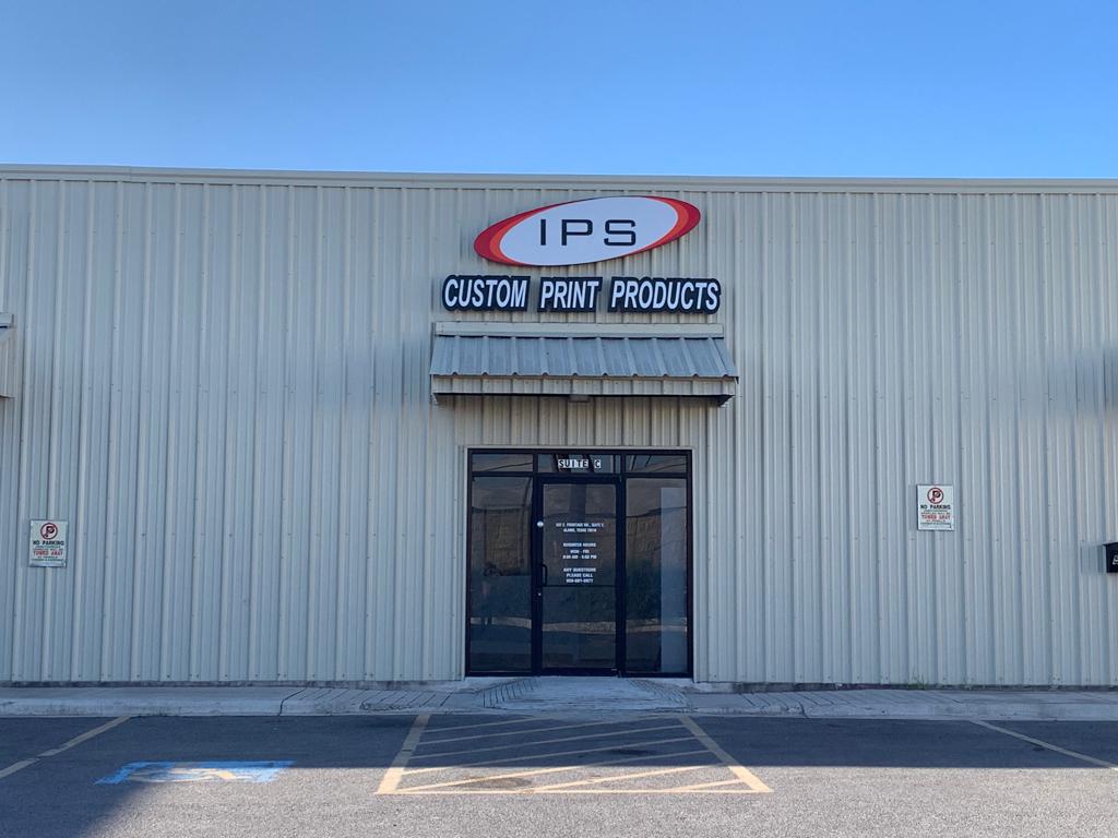 Wide view of the IPS Custom Printing Products storefront